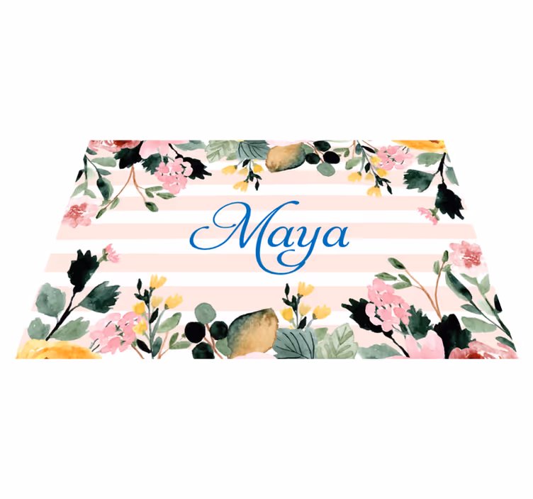 Podmetač s imenom floral po mjeri - TenStickers