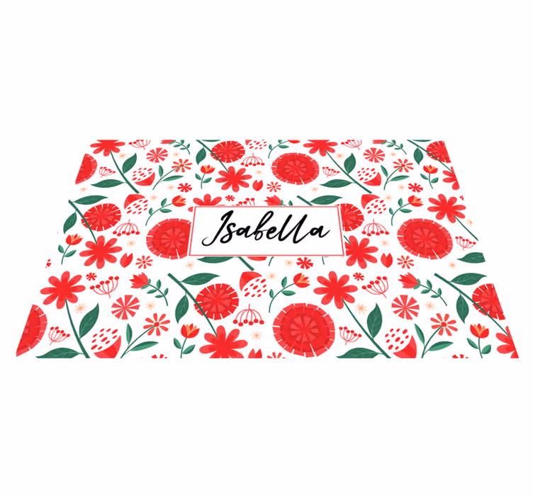 Podmetač s imenom floral umjetnost s cvijećem - TenStickers