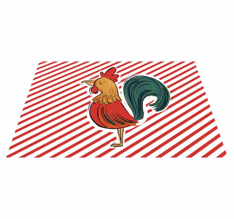 Podmetač izvornik pijetao s prugama - TenStickers