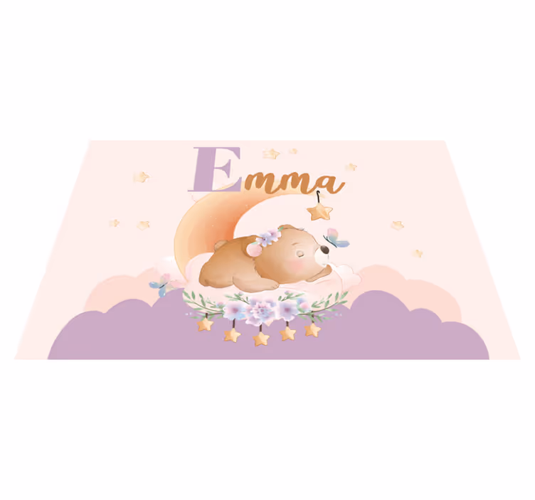 Podmetač djeca medvjed spava s zvijezdama - TenStickers