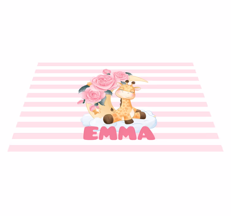 Podmetač djeca žirafa s ružama - TenStickers