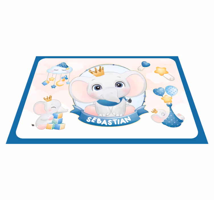 Podmetač djeca s ilustracijom slončića - TenStickers