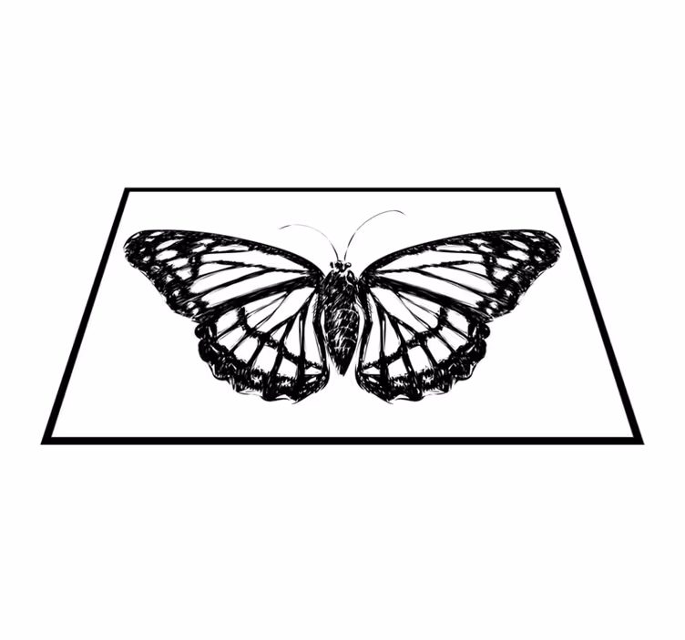 Podmetač izvornik s elegantnom ilustracijom leptira - TenStickers