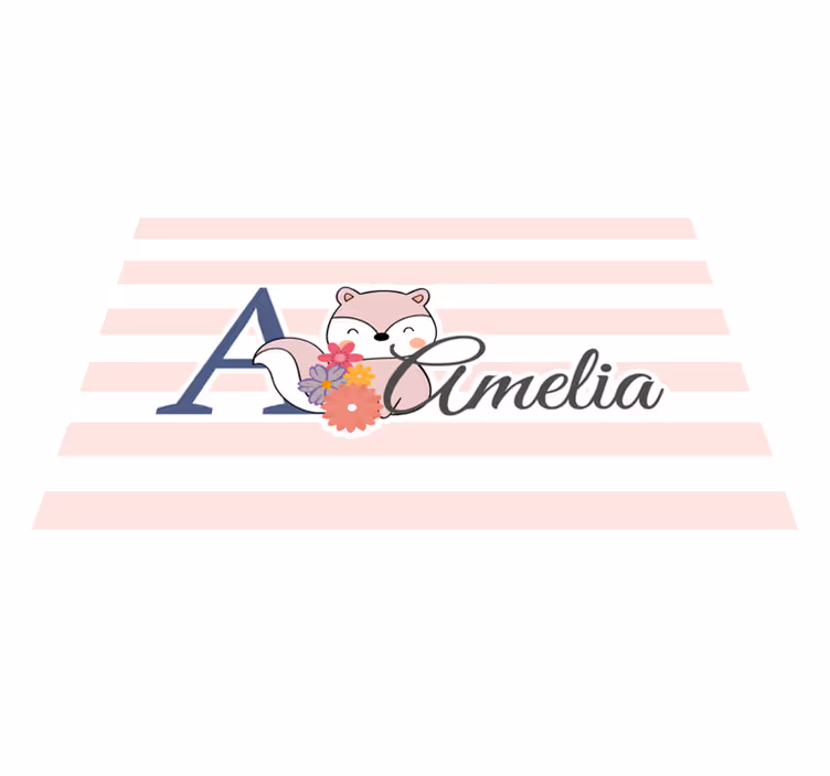Podmetač djeca slatki lisac s cvijećem - TenStickers