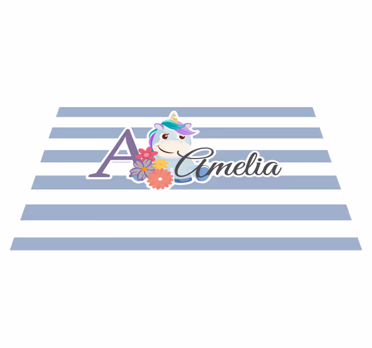Podmetač djeca ilustracija imena jednoroga - TenStickers