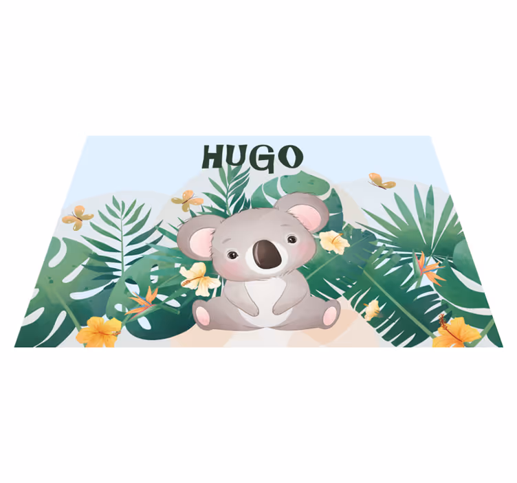 Slatka koala za dječaka s dječjim podlogama s imenom - TenStickers