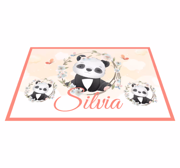 Slatke životinje panda s imenom dječji podmetači - TenStickers