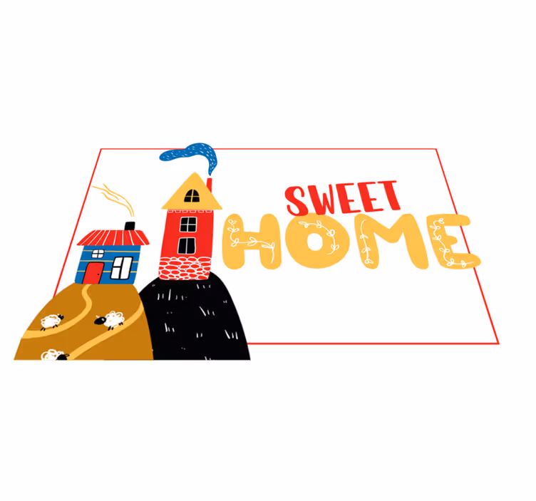 Podmetač djeca Šarena kućna scena - TenStickers