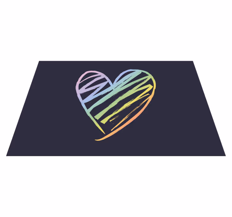 Podmetač izvornik šareni oblik srca - TenStickers