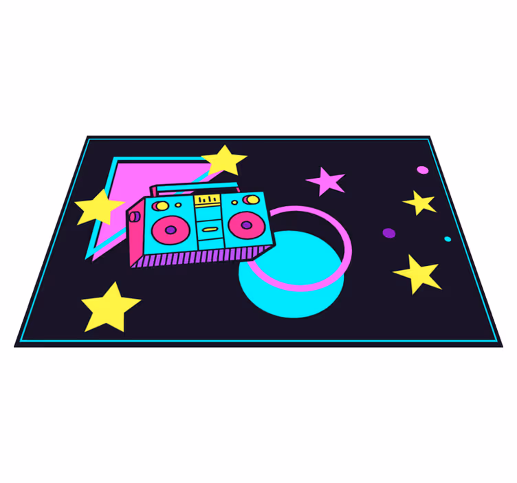 Podmetač izvornik Šareni retro boom box - TenStickers