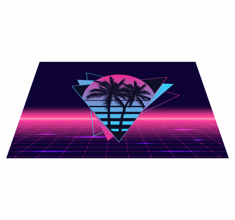 Podmetač moderan s retro palmama i geometrijom - TenStickers