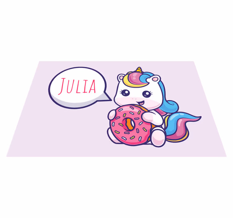 Podmetač s imenom unicorn s donutom - TenStickers