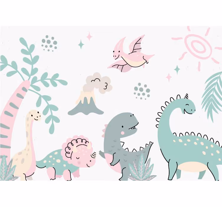 Foto tapete rasadnik pastelni dinosauri - TenStickers