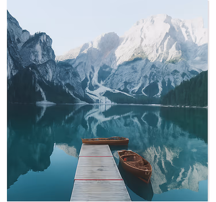 Foto tapete planinski jezero braies, dolomiti - TenStickers