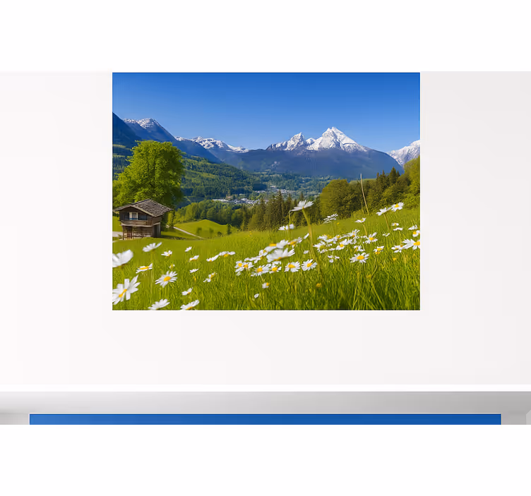 Foto tapete planinski alpska koliba ljeti - TenStickers