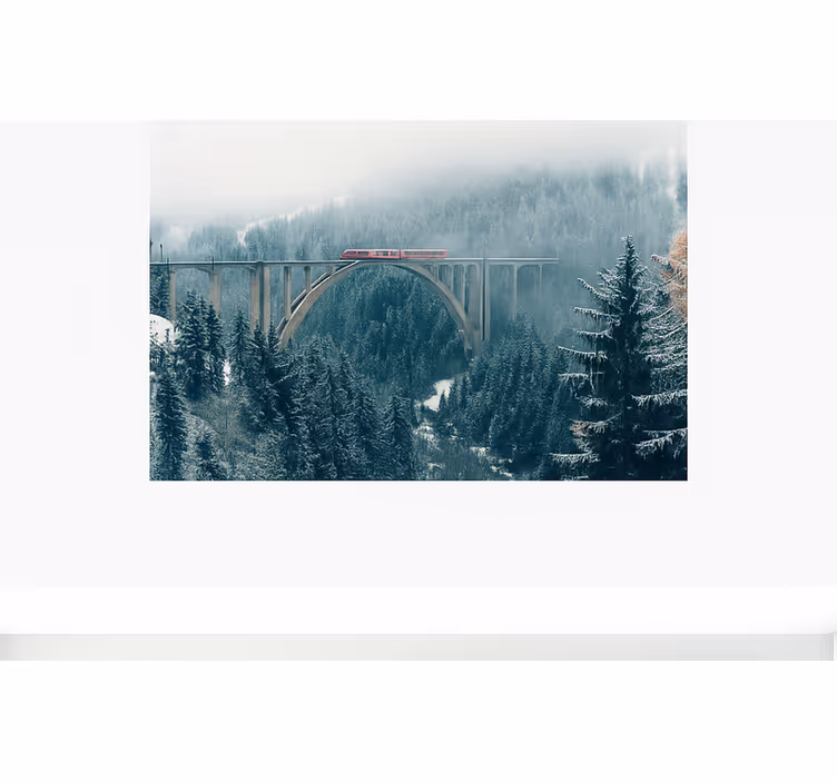 Foto tapete planinski vlak prelazi švicarske alpe - TenStickers