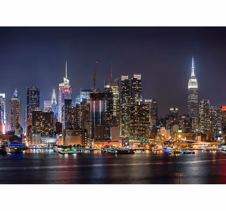 Noć u zidnom muralu u new yorku - TenStickers
