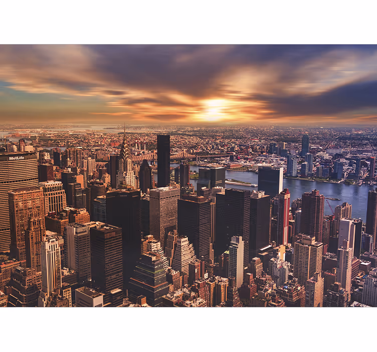 New york zidne pozadine urbana panorama zalaska sunca - TenStickers
