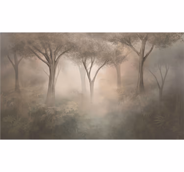 Foto tapete šumski magloviti sepija šuma - TenStickers