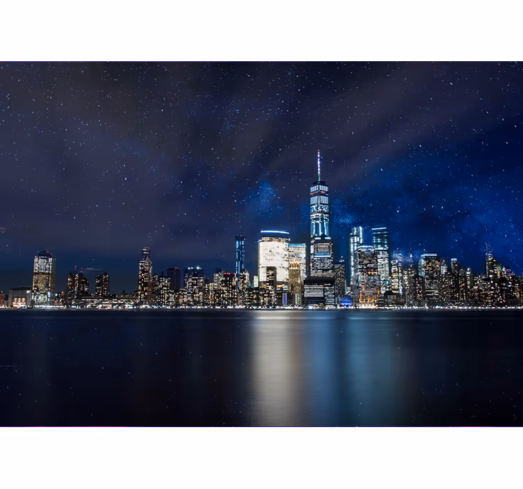 Zvjezdanu noć preko zidnog murala new yorka - TenStickers