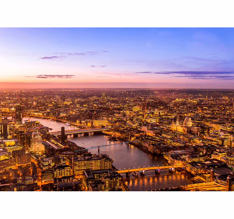 Foto tapete za dnevni boravak scena londona u sumraku - TenStickers