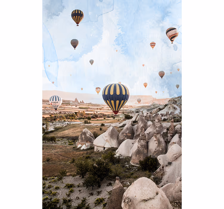 Foto tapete pustinja s balonima iz kapadokije - TenStickers