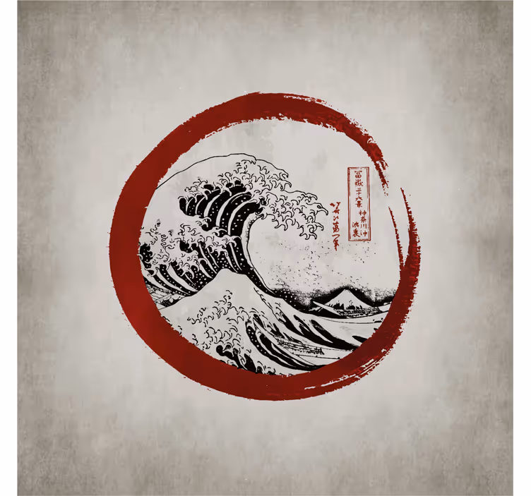 Foto tapete bež velika val kanagawa - TenStickers