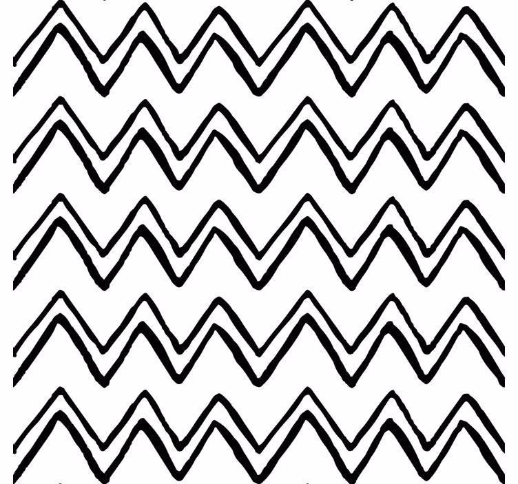 Foto tapete bijeli neuredni crno-bijeli zig zag uzorak - TenStickers