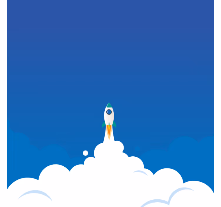 Foto tapete plavi crtić raketa u svemir - TenStickers