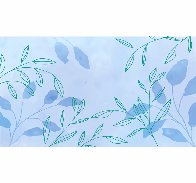 Foto tapete plavi akvarelni elegantni listovi - TenStickers