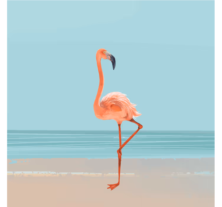 Foto tapete plavi flamingo na pijesku - TenStickers