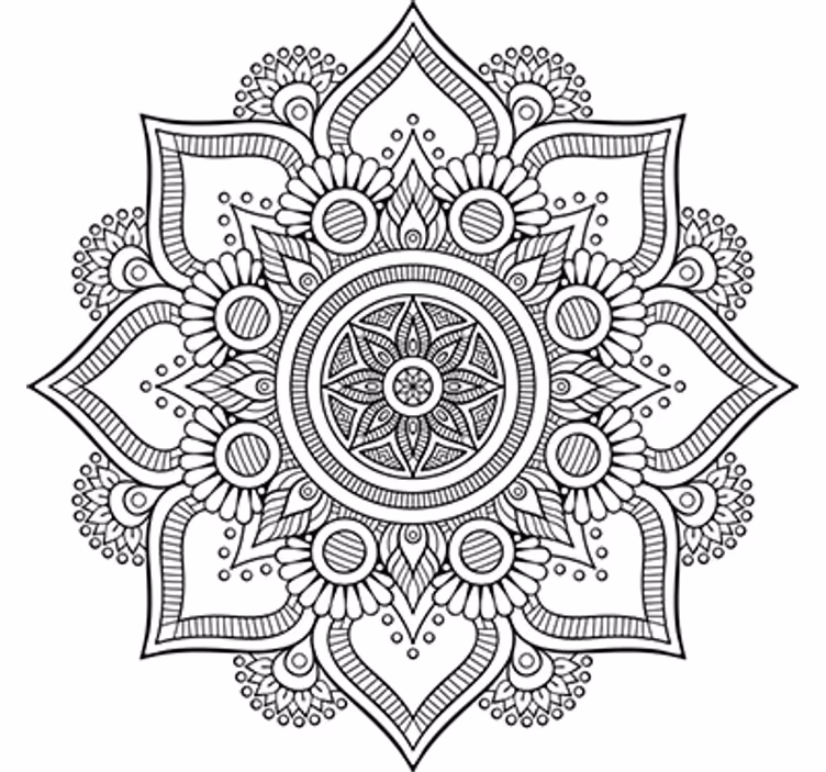 Foto tapete bijeli mandala cvjetni uzorak - TenStickers