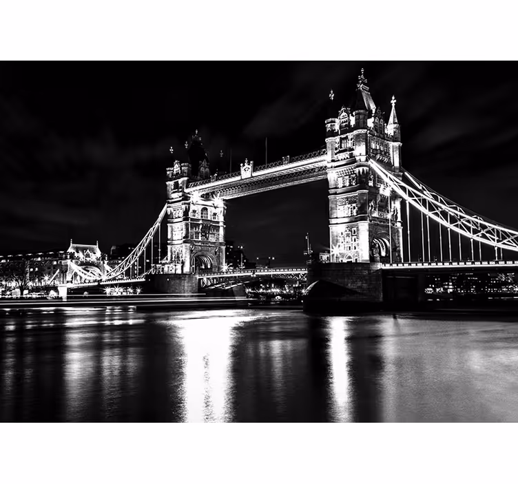 Foto tapete crni most u londonu noću - TenStickers