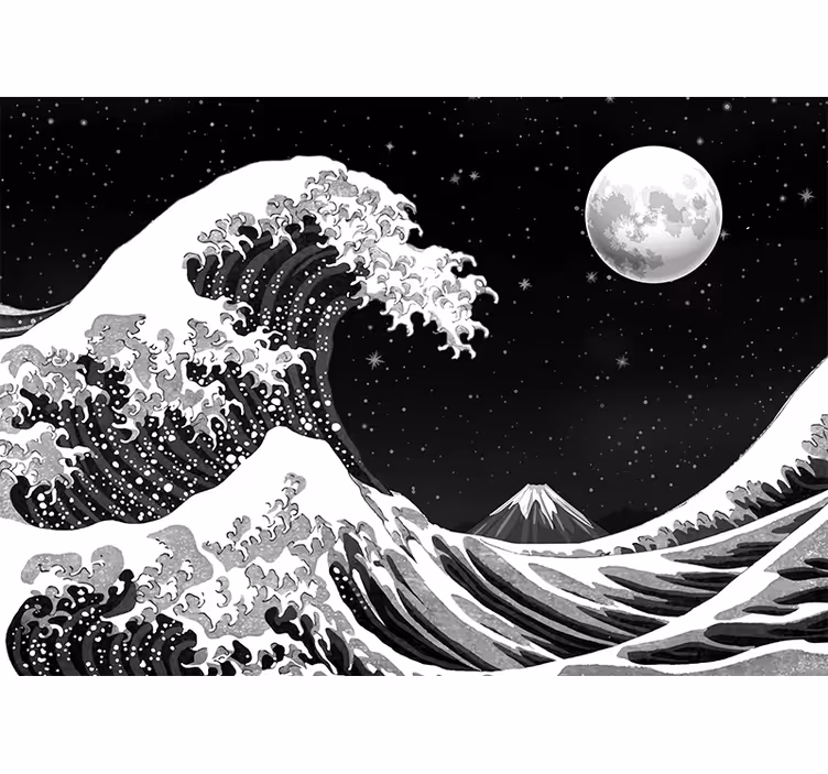 Foto tapete crni noćni val kanagawa - TenStickers
