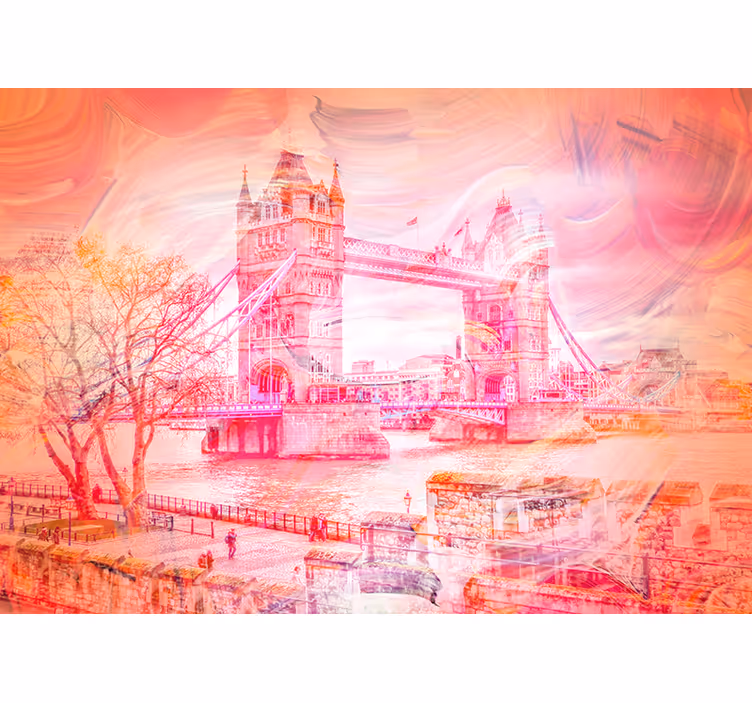 Akvarelni toranj most london zidni mural - TenStickers