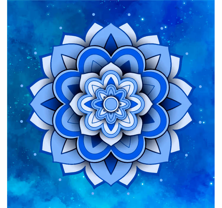 Foto tapete plavi mandala cvjetna plava - TenStickers