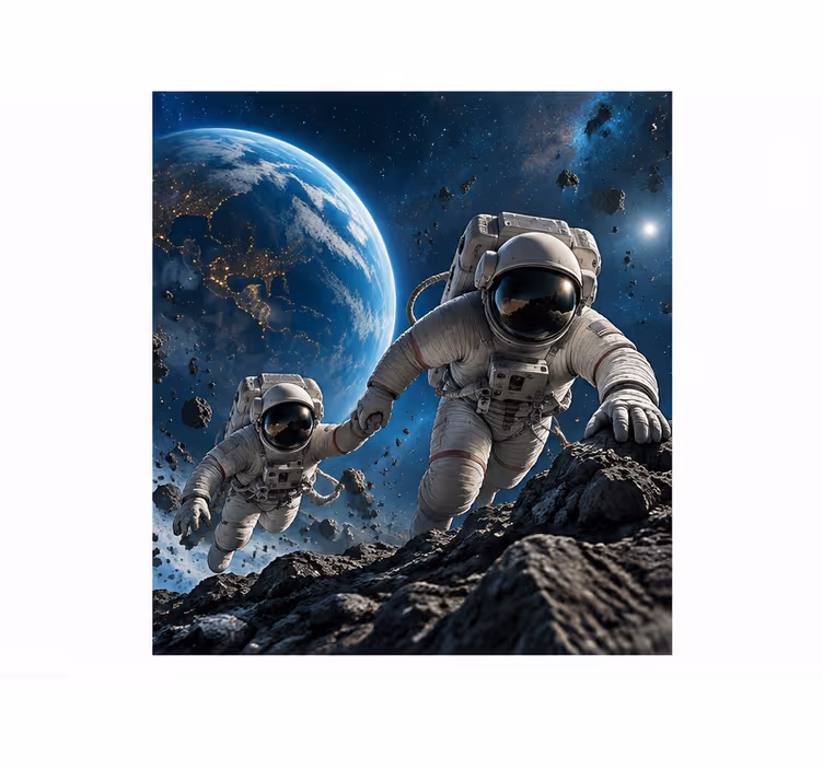 Foto tapete plavi astronauti pod pritiskom - TenStickers