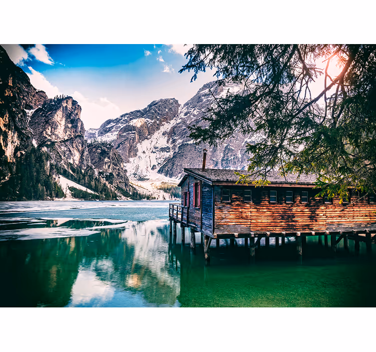 Braies jezero planinski zidni mural - TenStickers
