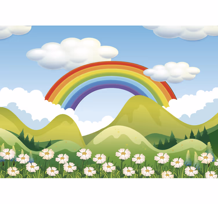 Zidni fresi duge iznad prirode - TenStickers