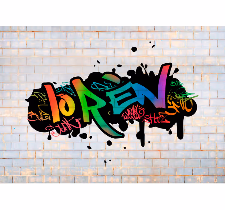 Personalizirano ime boje grafiti umjetnički zidni mural - TenStickers