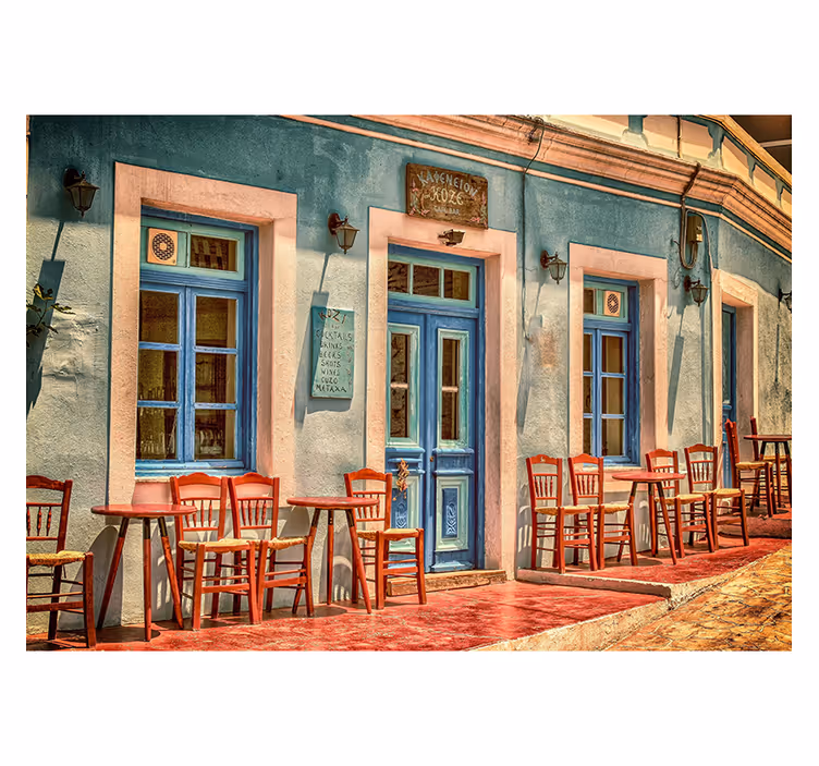 Kavana na otvorenom vintage zidni mural - TenStickers