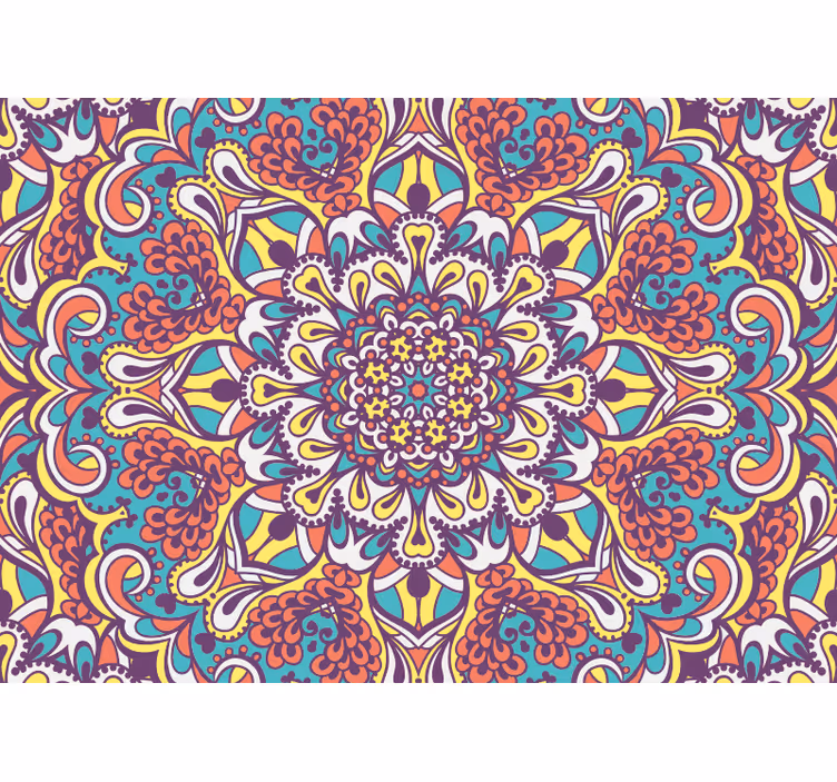 Plava mandala zidne pozadine - TenStickers