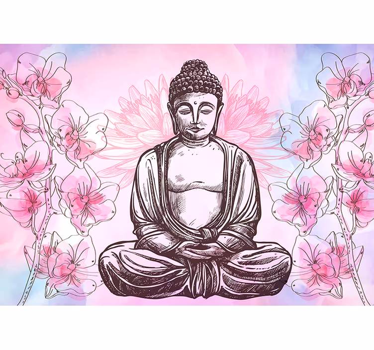 Foto tapete Buda buddha cvjetni sklad - TenStickers