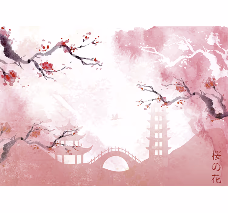 Zidni mural japanskog vrta - TenStickers