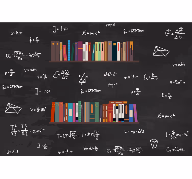 Zidne slike za police za knjige i matematike - TenStickers