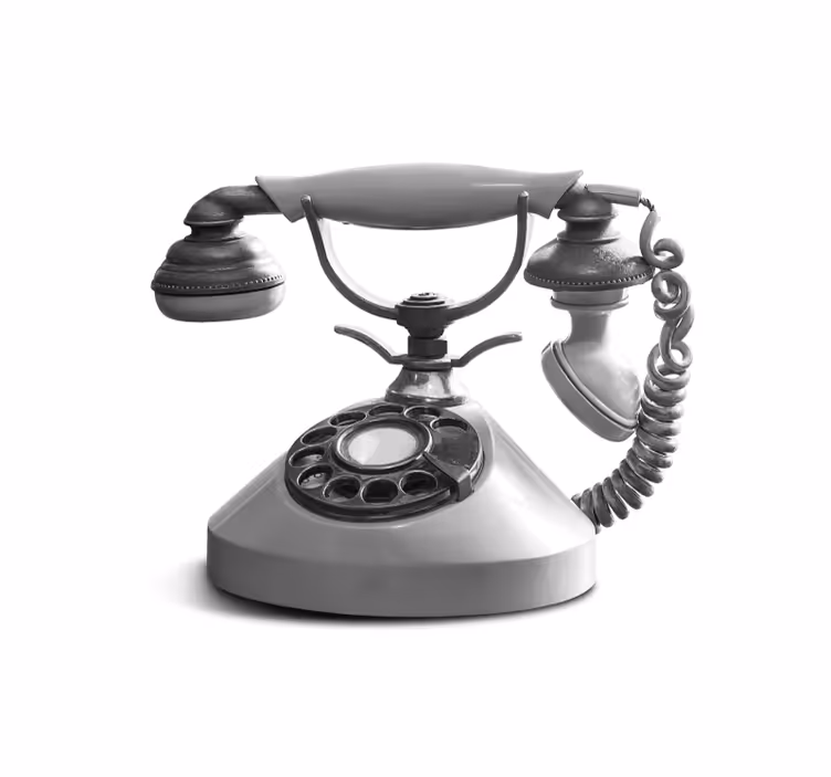 Crno-bijeli vintage zidni telefon - TenStickers