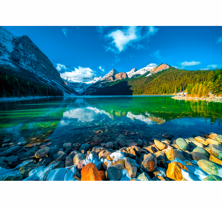 Foto tapeta zrcalna slika planinskog jezera - TenStickers
