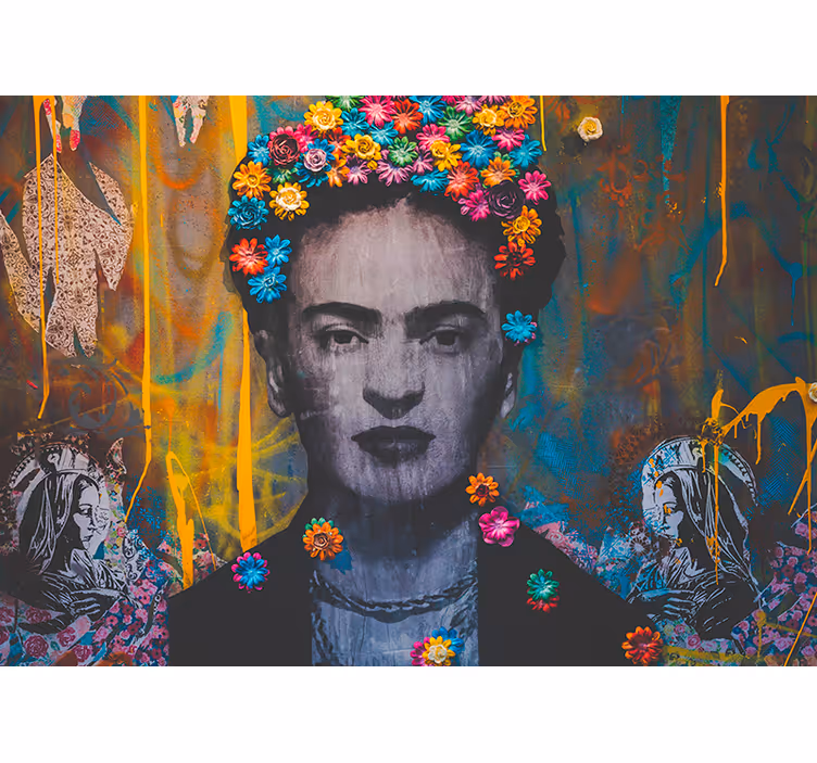 Foto tapete umjetnički frida cvjetni portret - TenStickers