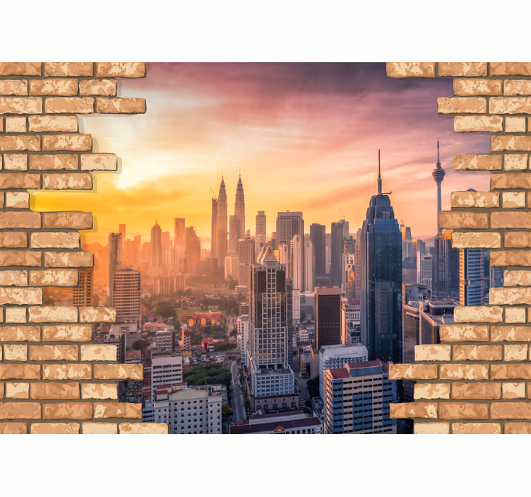 Zidne slike i zidne freske kuala lumpur panorama - TenStickers