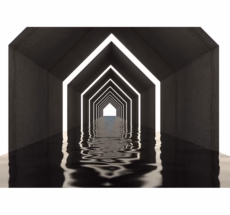 foto tapete 3d reflektirajuća tunelska perspektiva - TenStickers